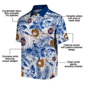 Official New York Mets Floral Baseball Hawaiian Shirt - Perfect for Summer & Beach
