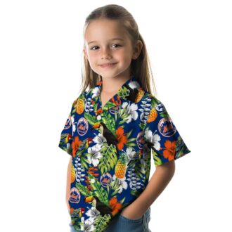 Personalized MLB New York Mets Tropical Shirt - Blue Green Toucan Hawaiian Shirt for Beach & Vacation