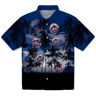 Sunset Scene New York Mets Hawaiian Shirt - Tropical MLB Shirt for Summer Vacation