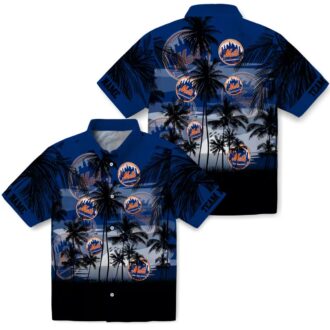 Sunset Scene New York Mets Hawaiian Shirt - Tropical MLB Shirt for Summer Vacation