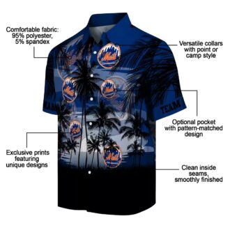 Sunset Scene New York Mets Hawaiian Shirt - Tropical MLB Shirt for Summer Vacation