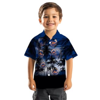 Sunset Scene New York Mets Hawaiian Shirt - Tropical MLB Shirt for Summer Vacation
