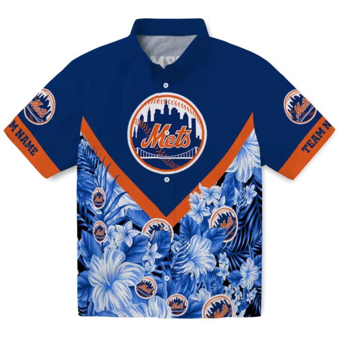 Trendy New York Mets Floral Blue Hawaiian Shirt - Custom MLB Team Shirt for Fans