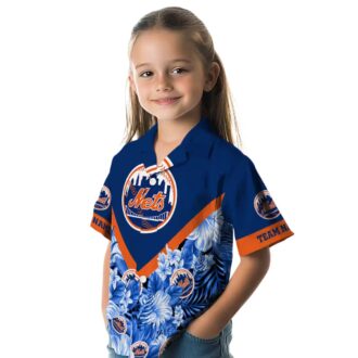 Trendy New York Mets Floral Blue Hawaiian Shirt - Custom MLB Team Shirt for Fans