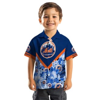 Trendy New York Mets Floral Blue Hawaiian Shirt - Custom MLB Team Shirt for Fans