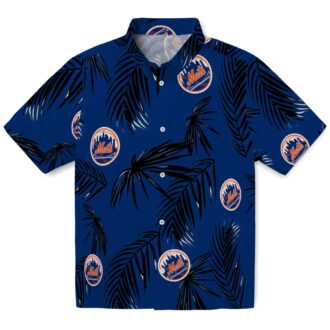 Unique MLB New York Mets Blue Hawaiian Shirt - Palm Leaf Floral Shirt for Summer and Vacation