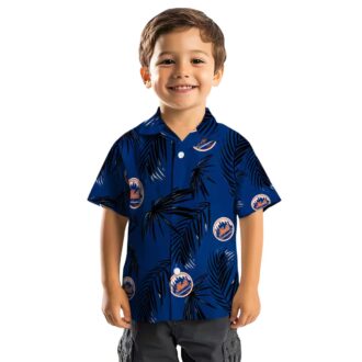 Unique MLB New York Mets Blue Hawaiian Shirt - Palm Leaf Floral Shirt for Summer and Vacation