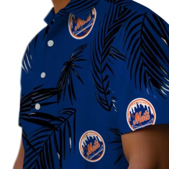 Unique MLB New York Mets Blue Hawaiian Shirt - Palm Leaf Floral Shirt for Summer and Vacation