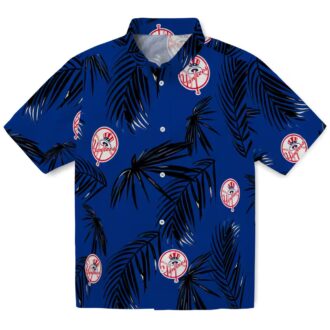 Best New York Yankees Beach Hawaiian Shirt - Navy Palm Leaf Summer Fan Clothing