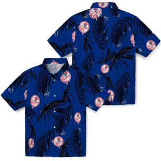 Best New York Yankees Beach Hawaiian Shirt - Navy Palm Leaf Summer Fan Clothing