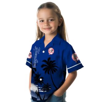 Best Yankees Tropical Beach Shirt - Navy Sunset Hawaiian Style for Men