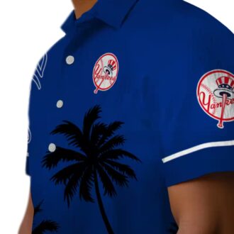 Best Yankees Tropical Beach Shirt - Navy Sunset Hawaiian Style for Men