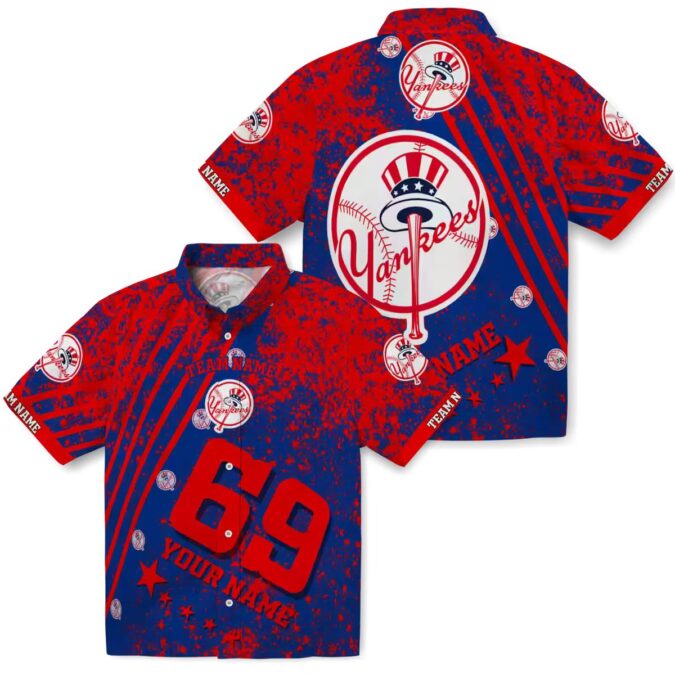 Buy Yankees Star Stripes Hawaiian Shirt - Navy MLB Fan Gift for Summer 2025