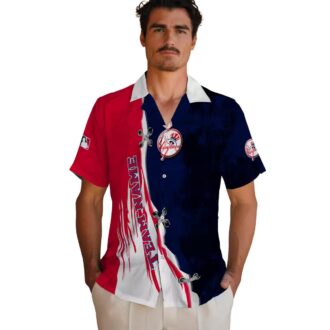 Custom New York Yankees Aloha Hawaiian Shirt - Edgy Navy & White Summer MLB Fan Apparel