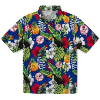 Custom Yankees Hawaiian Shirt for Men - Toucan Tropical Navy Green MLB Style
