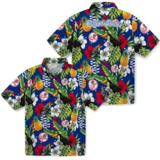 Custom Yankees Hawaiian Shirt for Men - Toucan Tropical Navy Green MLB Style
