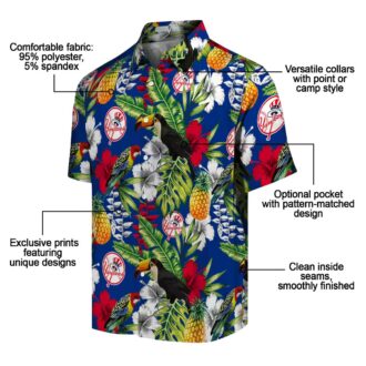 Custom Yankees Hawaiian Shirt for Men - Toucan Tropical Navy Green MLB Style