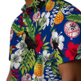 Custom Yankees Hawaiian Shirt for Men - Toucan Tropical Navy Green MLB Style