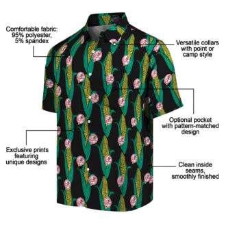 Limited Edition New York Yankees Aloha Shirt - Black Green Corn Design