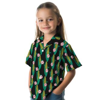 Limited Edition New York Yankees Aloha Shirt - Black Green Corn Design
