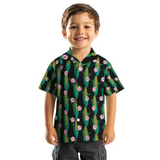 Limited Edition New York Yankees Aloha Shirt - Black Green Corn Design