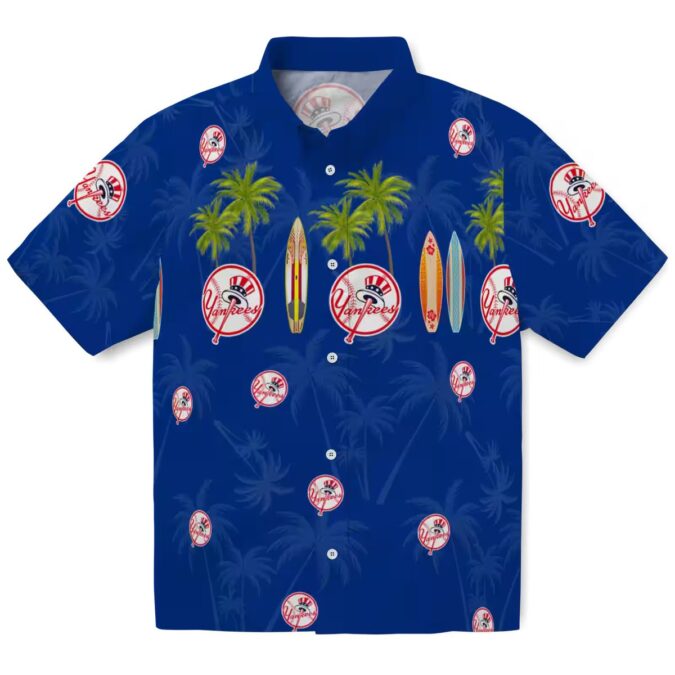 Limited Edition New York Yankees Hawaiian Shirt for Men - Palm Surfboard Summer Fan Apparel