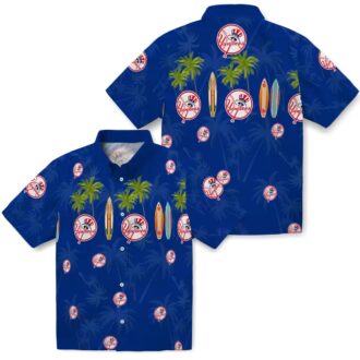 Limited Edition New York Yankees Hawaiian Shirt for Men - Palm Surfboard Summer Fan Apparel