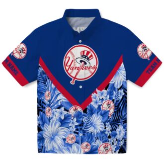 Men’s New York Yankees Tropical Chevron Shirt - Floral Navy Aloha Summer Outfit