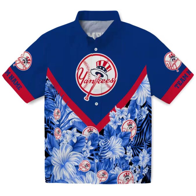 Men’s New York Yankees Tropical Chevron Shirt - Floral Navy Aloha Summer Outfit