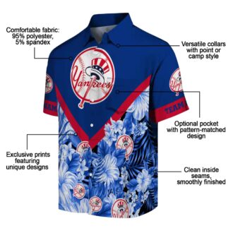 Men’s New York Yankees Tropical Chevron Shirt - Floral Navy Aloha Summer Outfit