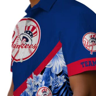 Men’s New York Yankees Tropical Chevron Shirt - Floral Navy Aloha Summer Outfit