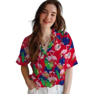 Men’s New York Yankees Tropical Navy Green Shirt - Flamingo Foliage Summer Vibe