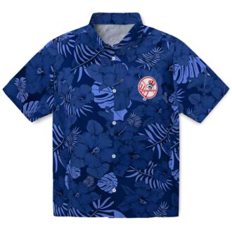 MLB Fan New York Yankees Navy Hawaiian Shirt - Jungle Vibes Tropical Fan Gift