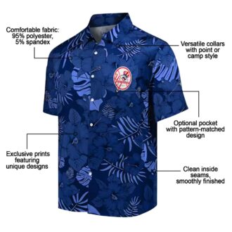 MLB Fan New York Yankees Navy Hawaiian Shirt - Jungle Vibes Tropical Fan Gift