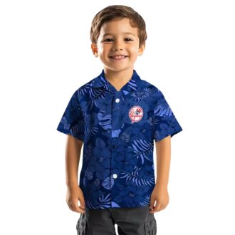 MLB Fan New York Yankees Navy Hawaiian Shirt - Jungle Vibes Tropical Fan Gift