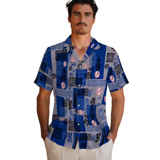 MLB New York Yankees Tribal Hawaiian Shirt - Tropical Navy Fan Apparel for Men
