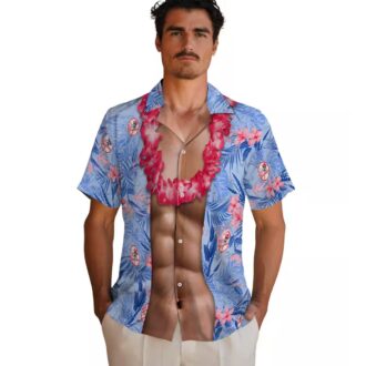 MLB Yankees Hawaiian Shirt for Men - Chest Illusion Navy Vacation Style