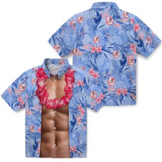 MLB Yankees Hawaiian Shirt for Men - Chest Illusion Navy Vacation Style