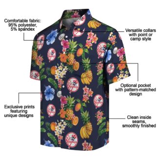 MLB Yankees Hibiscus & Fruit Summer Hawaiian Shirt - Fan Gift Apparel