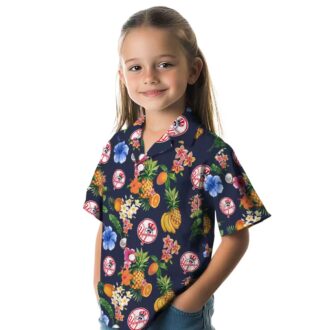 MLB Yankees Hibiscus & Fruit Summer Hawaiian Shirt - Fan Gift Apparel