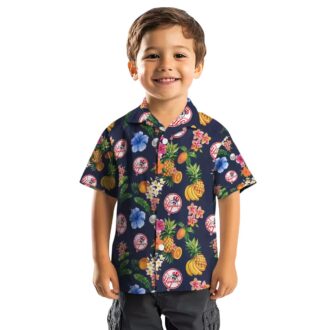 MLB Yankees Hibiscus & Fruit Summer Hawaiian Shirt - Fan Gift Apparel