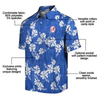 New York Yankees Floral Clusters Hawaiian Shirt - Navy Summer Shirt for Men