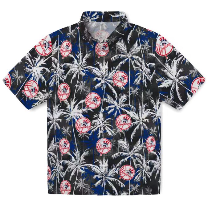 New York Yankees Palm Leaf Hawaiian Shirt - Baseball Team Summer Vacation Wear