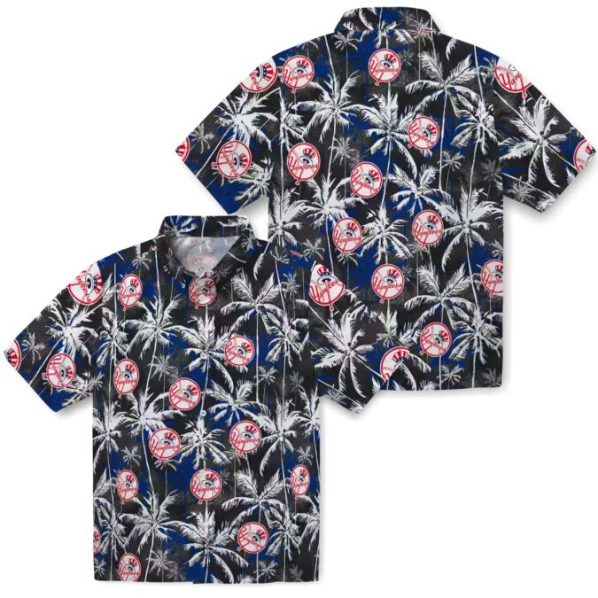 New York Yankees Palm Leaf Hawaiian Shirt - Baseball Team Summer Vacation Wear