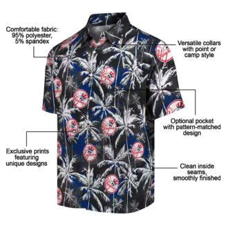 New York Yankees Palm Leaf Hawaiian Shirt - Baseball Team Summer Vacation Wear
