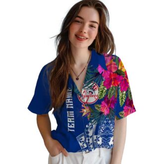 New York Yankees Polynesian Beach Shirt - Navy Floral Print for Summer Fans