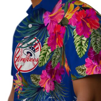 New York Yankees Polynesian Beach Shirt - Navy Floral Print for Summer Fans