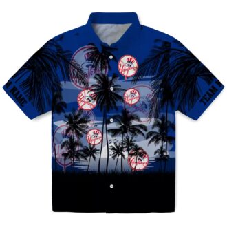 New York Yankees Tropical Shirt - Navy Hawaiian Fan Gift for Summer BBQ or Beach Day