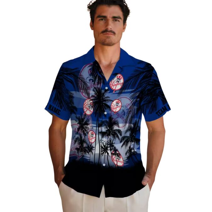 New York Yankees Tropical Shirt - Navy Hawaiian Fan Gift for Summer BBQ or Beach Day