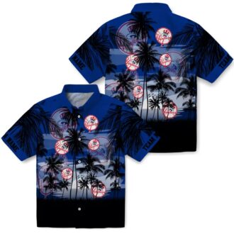 New York Yankees Tropical Shirt - Navy Hawaiian Fan Gift for Summer BBQ or Beach Day